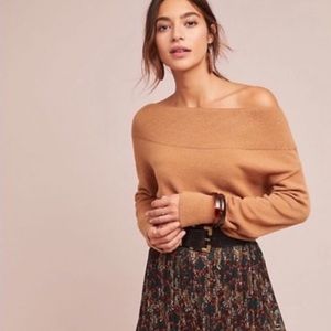Anthropologie Moth Raspail boat neck sweater in camel, size small